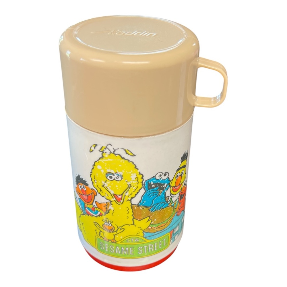 Vintage Sesame Street Thermos with Characters